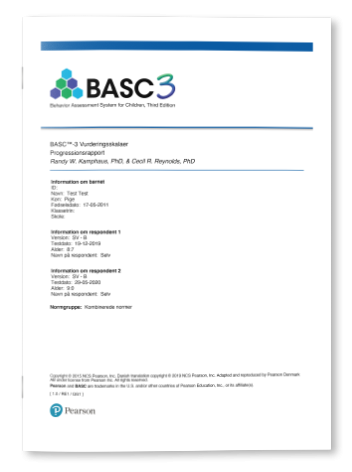 Eksempel Progressionsrapport BASC-3