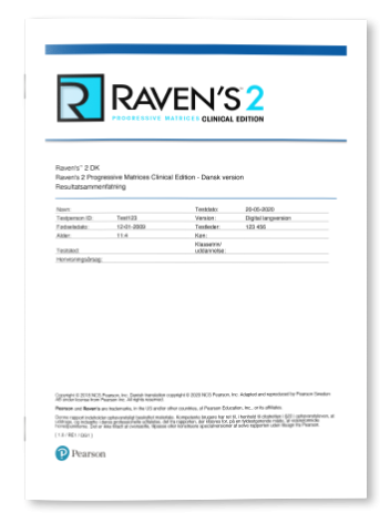 Eksempel Resultatsammenfatning Raven's 2