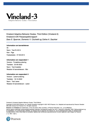 Vineland-3 Flerperspektivrapport