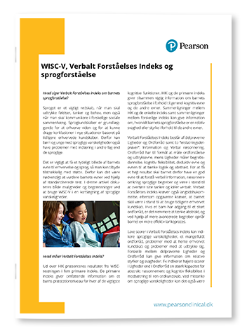 WISC-V, Verbalt Forståelses Indeks og sprogforståelse 