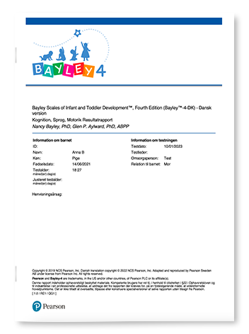 Bayley-4 Resultatrapport eksempelrapport